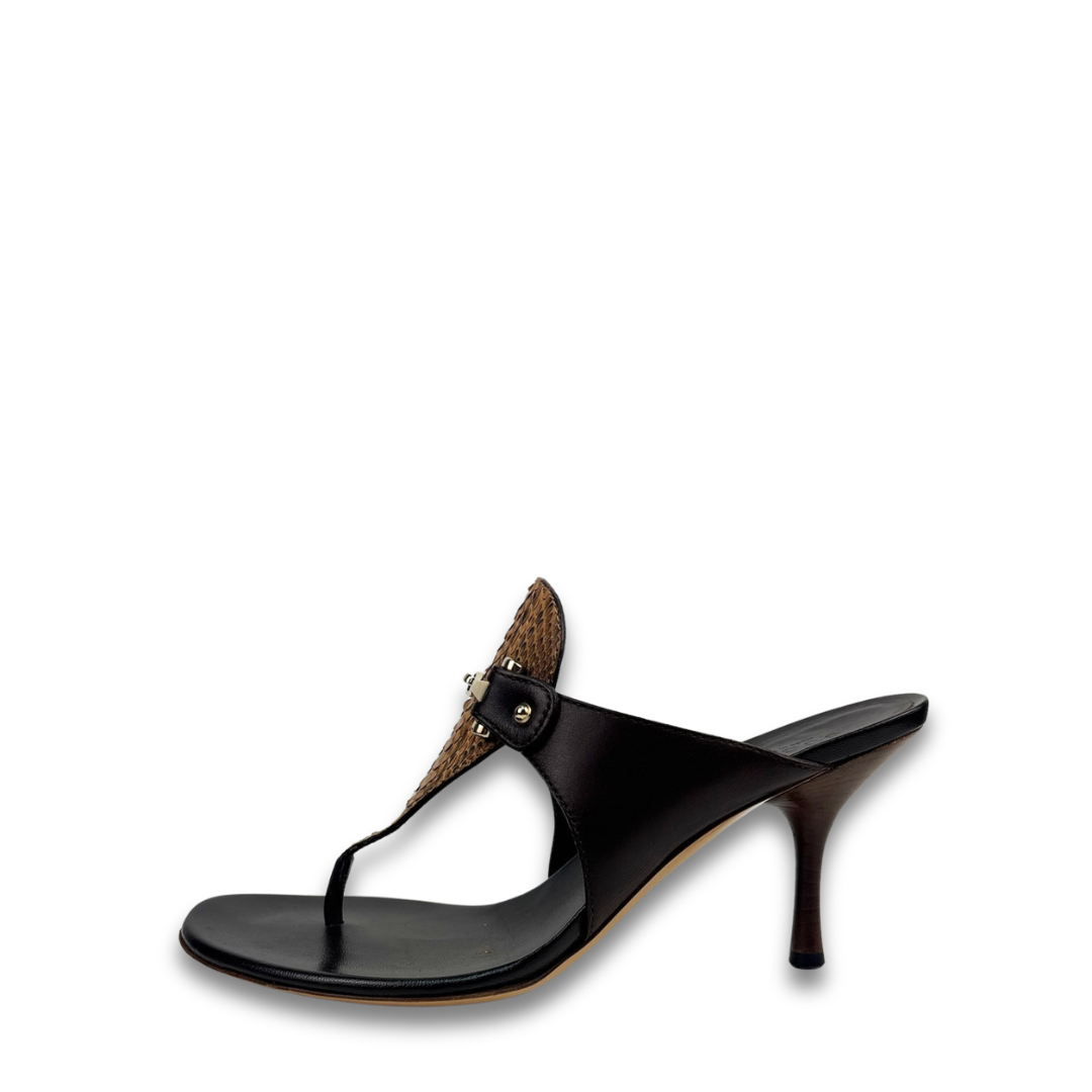 Gucci Python Leather Sandals - Size 37.5