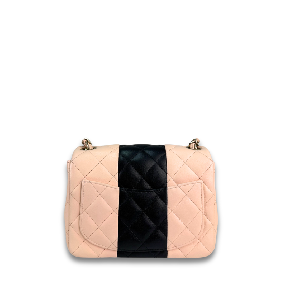 Chanel Bicolor Stripe Mini Single Flap