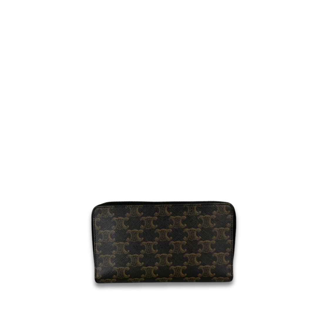 Celine Triomphe Canvas Large Zipper Wallet
