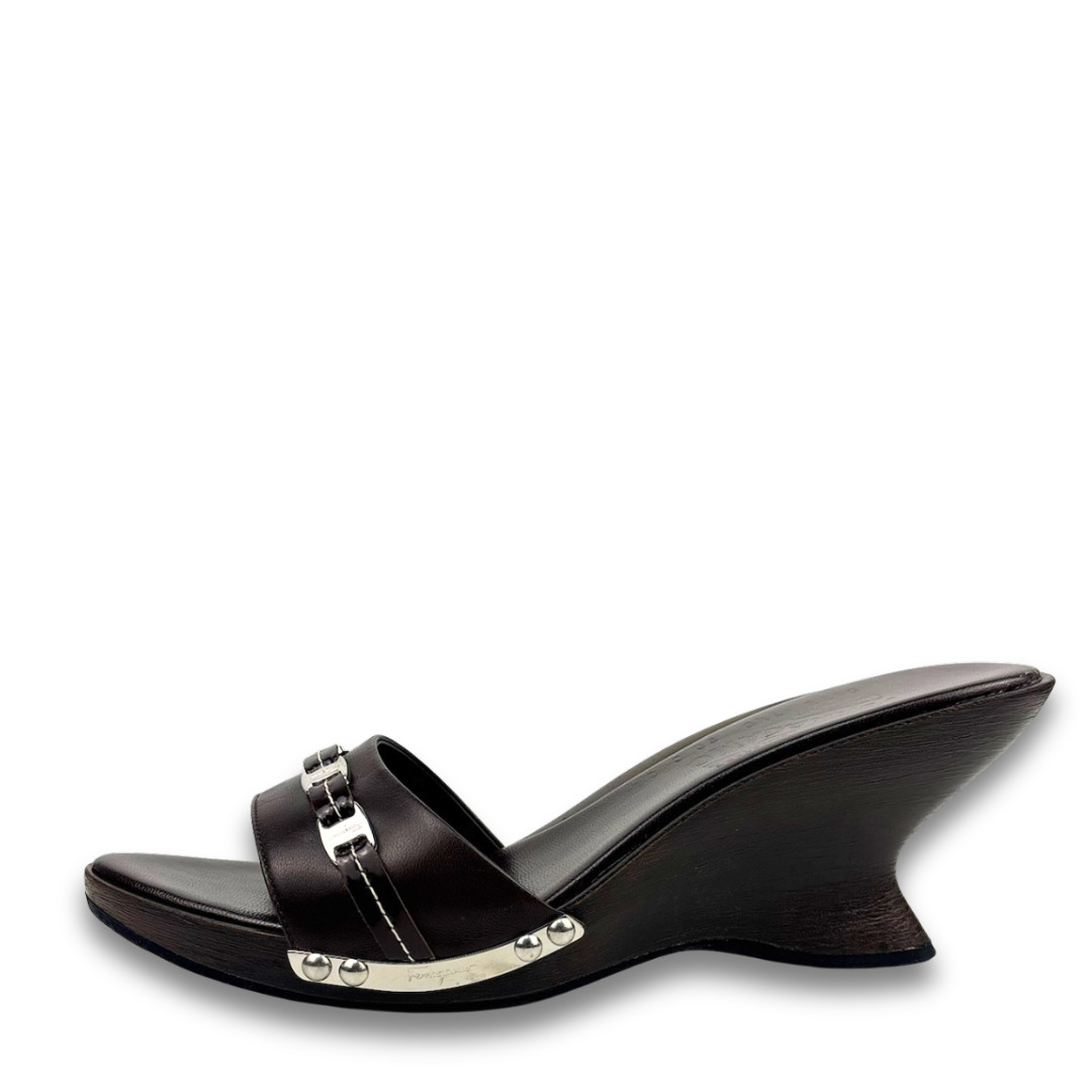 Ferragamo Dark Brown Wedges - Size 37.5