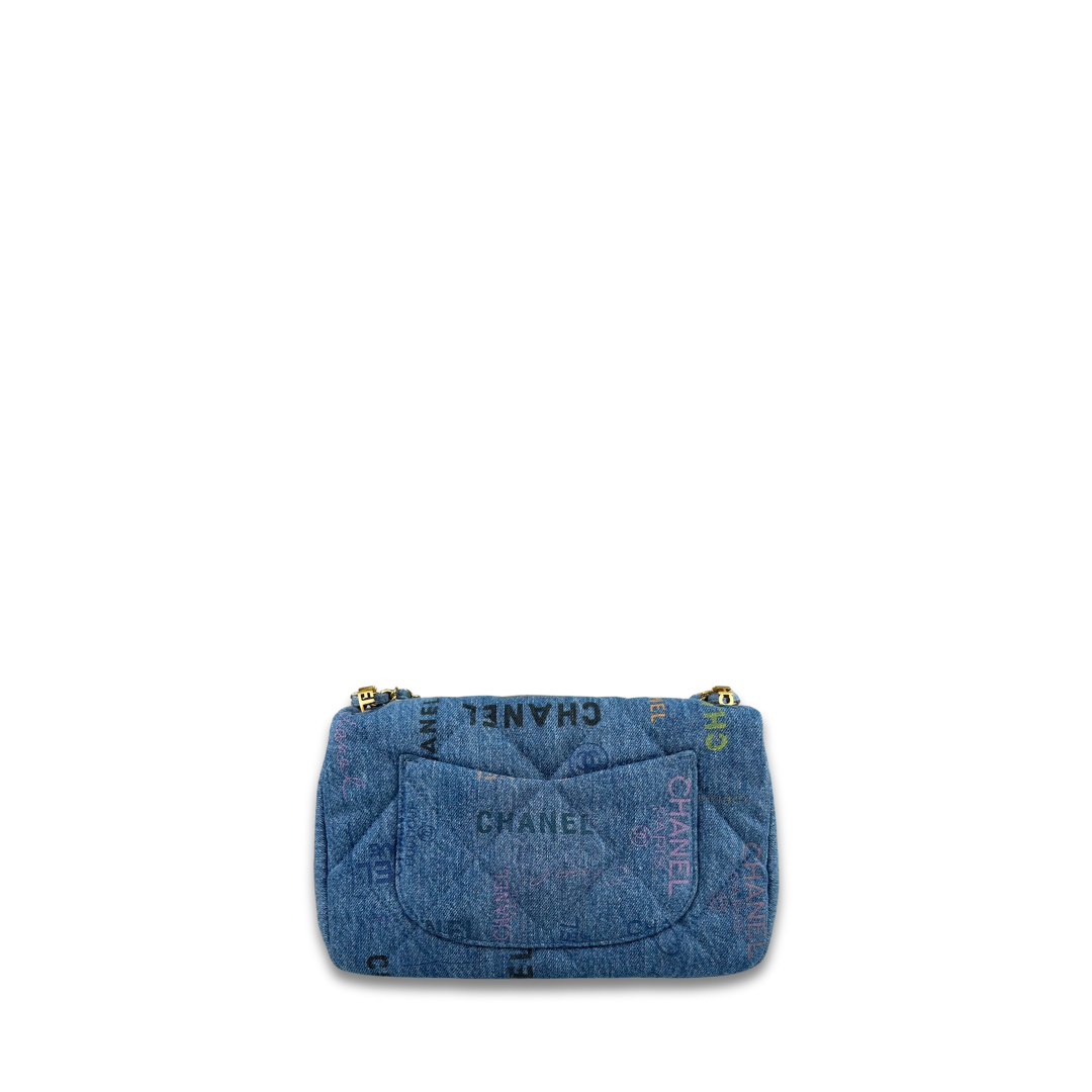 Chanel Large Quilted Denim Mood Flap Bag