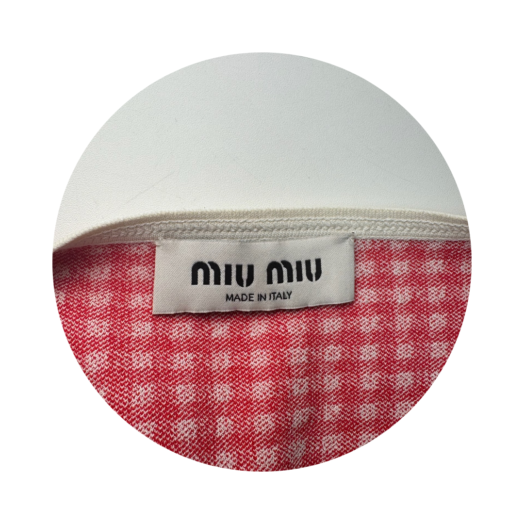 Miu Miu Gingham T-Shirt - Size 36