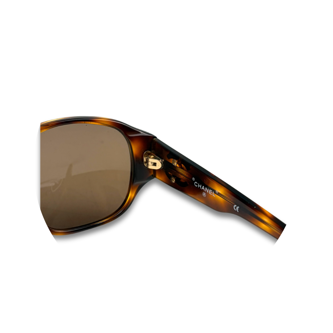 Chanel Tortoise Round Sunglasses