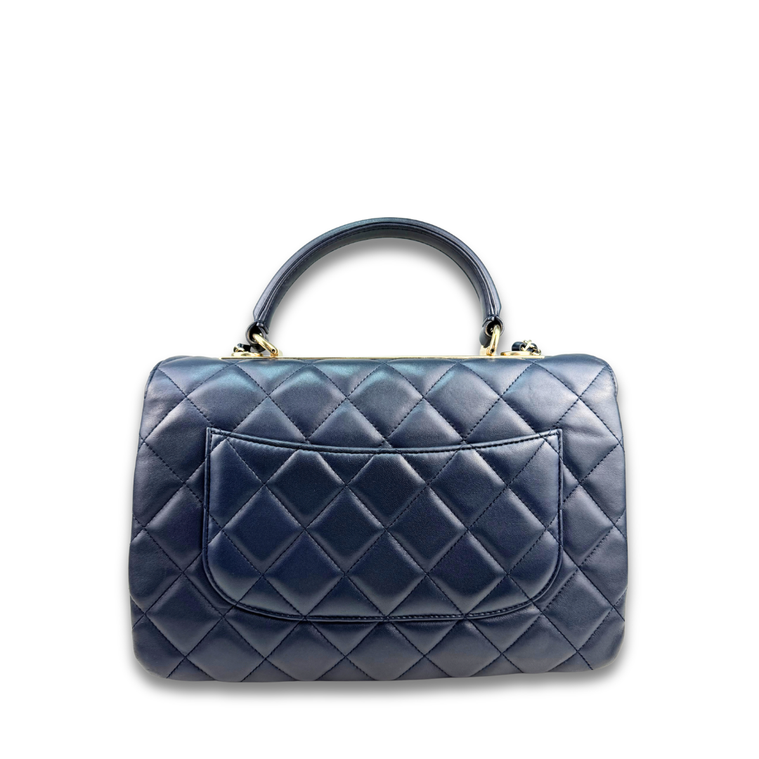 Chanel Navy Blue Medium Trendy Top Handle