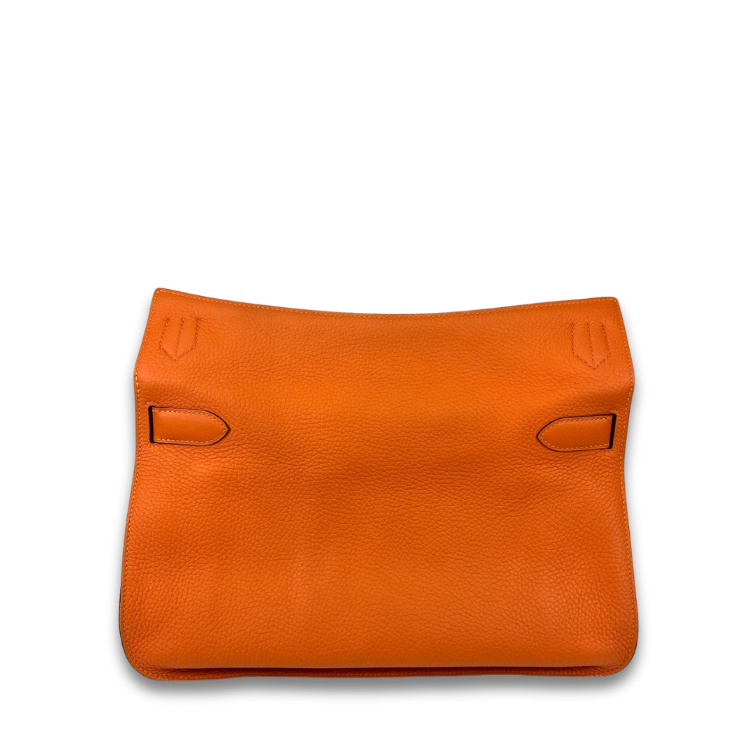Hermès Clemence Jypsière 34 Orange Verso