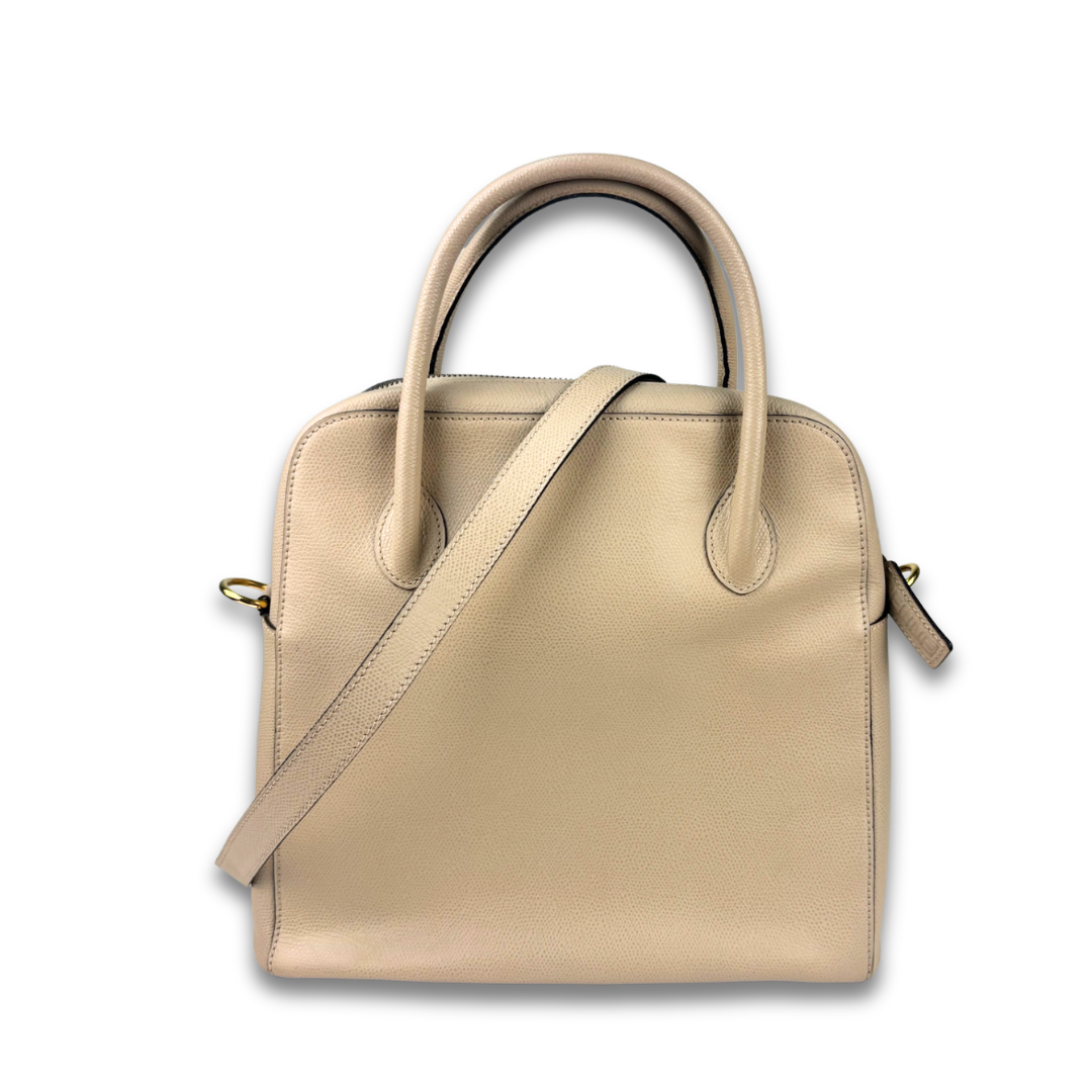 Celine Beige Leather Top Handle