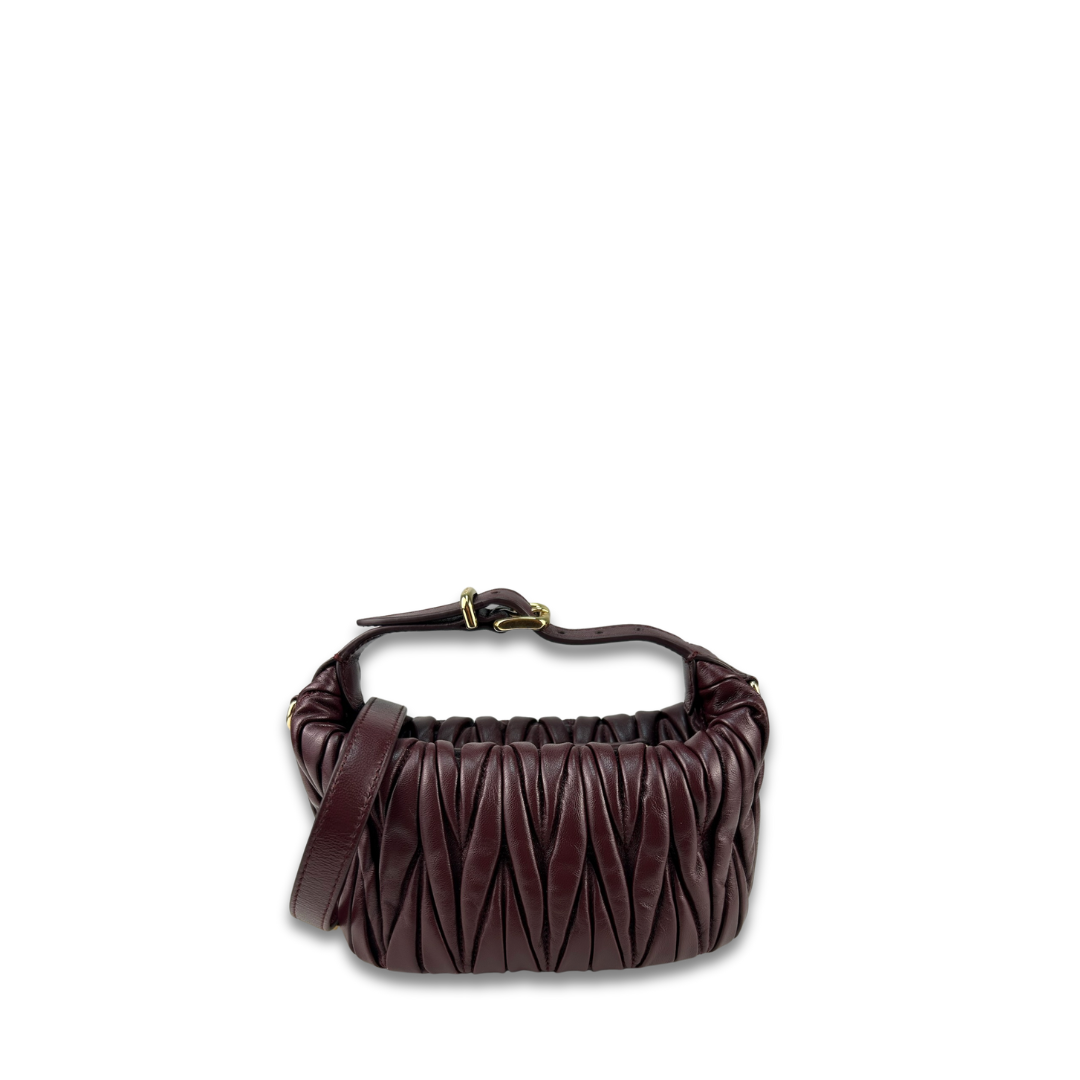 Miu Miu Burgundy Matelassé Nappa Pouch