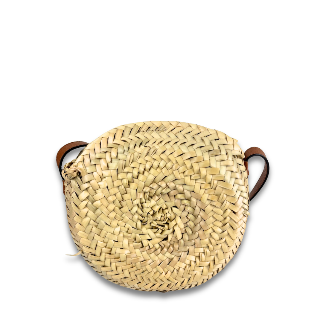 Chloe Marcie Basket Raffia and Leather Small Crossbody