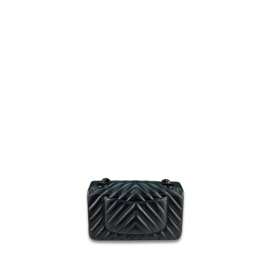 Chanel So Black Chevron 2.55 Reissue Mini Single Flap