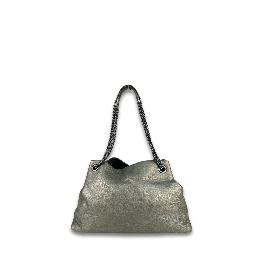 Gucci Pewter Soho Chain Tote