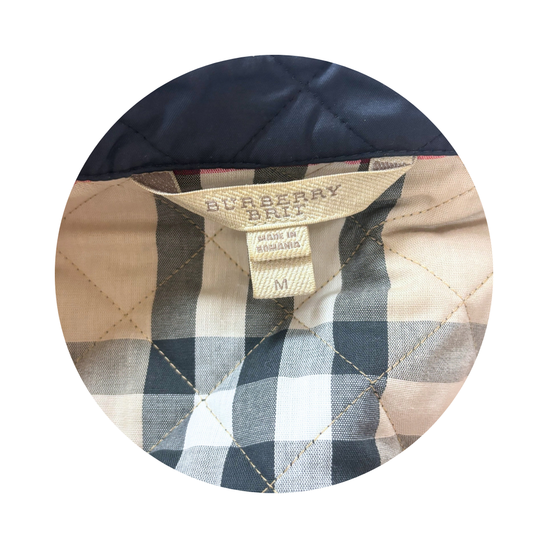 Burberry Navy Quilted Nylon Jacket