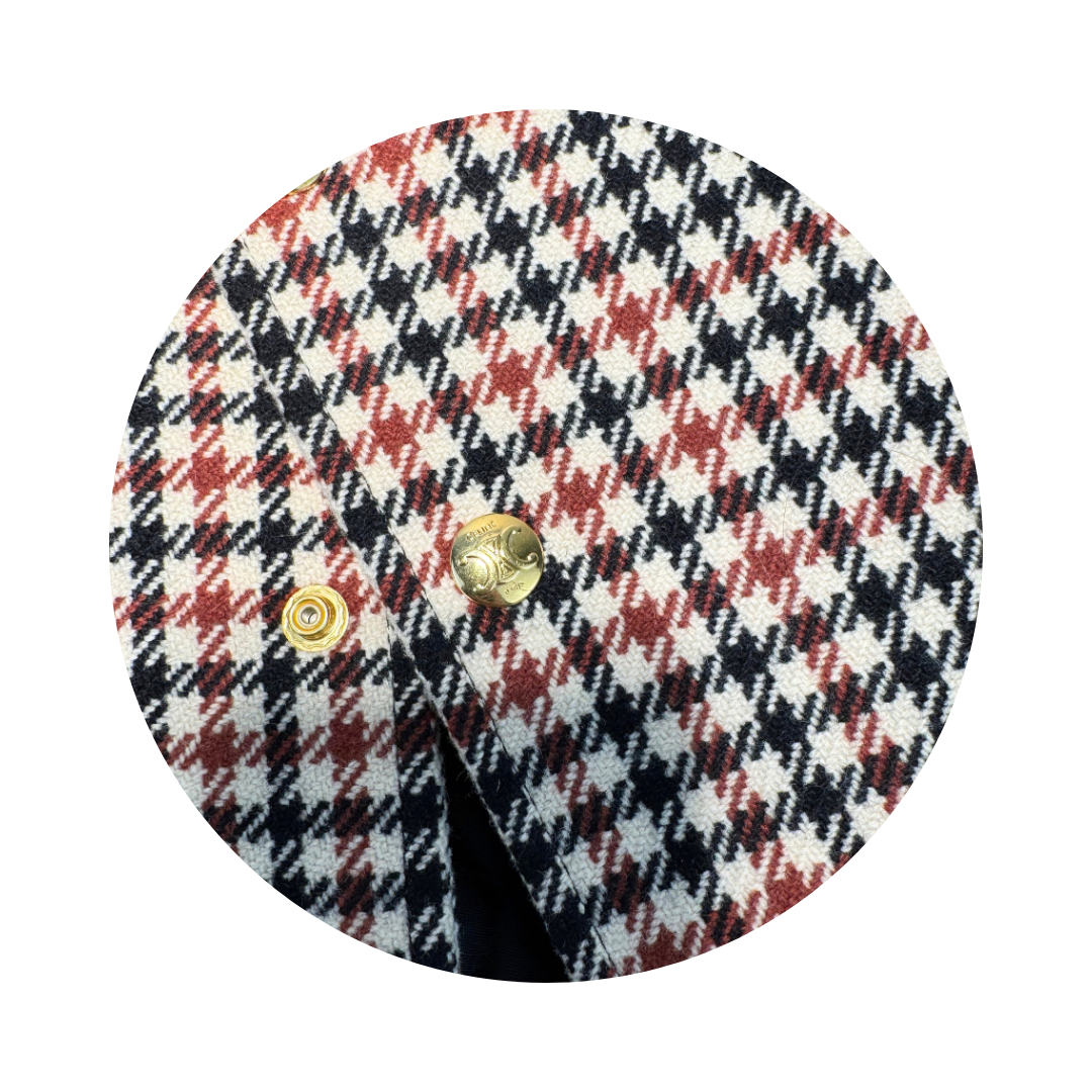 Celine Plaid Chelsea Jacket - Size 34