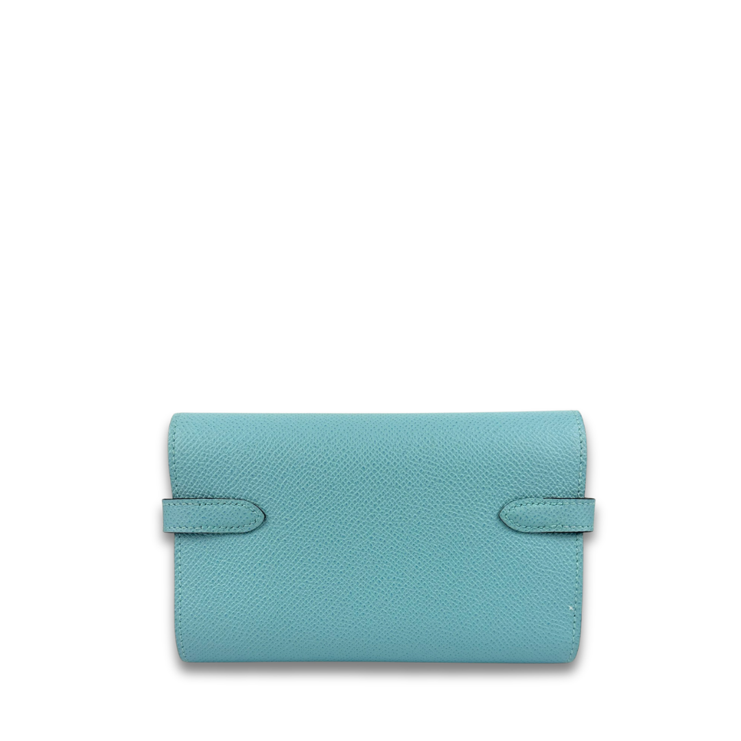 Hermès Epsom Medium Blue Kelly Wallet