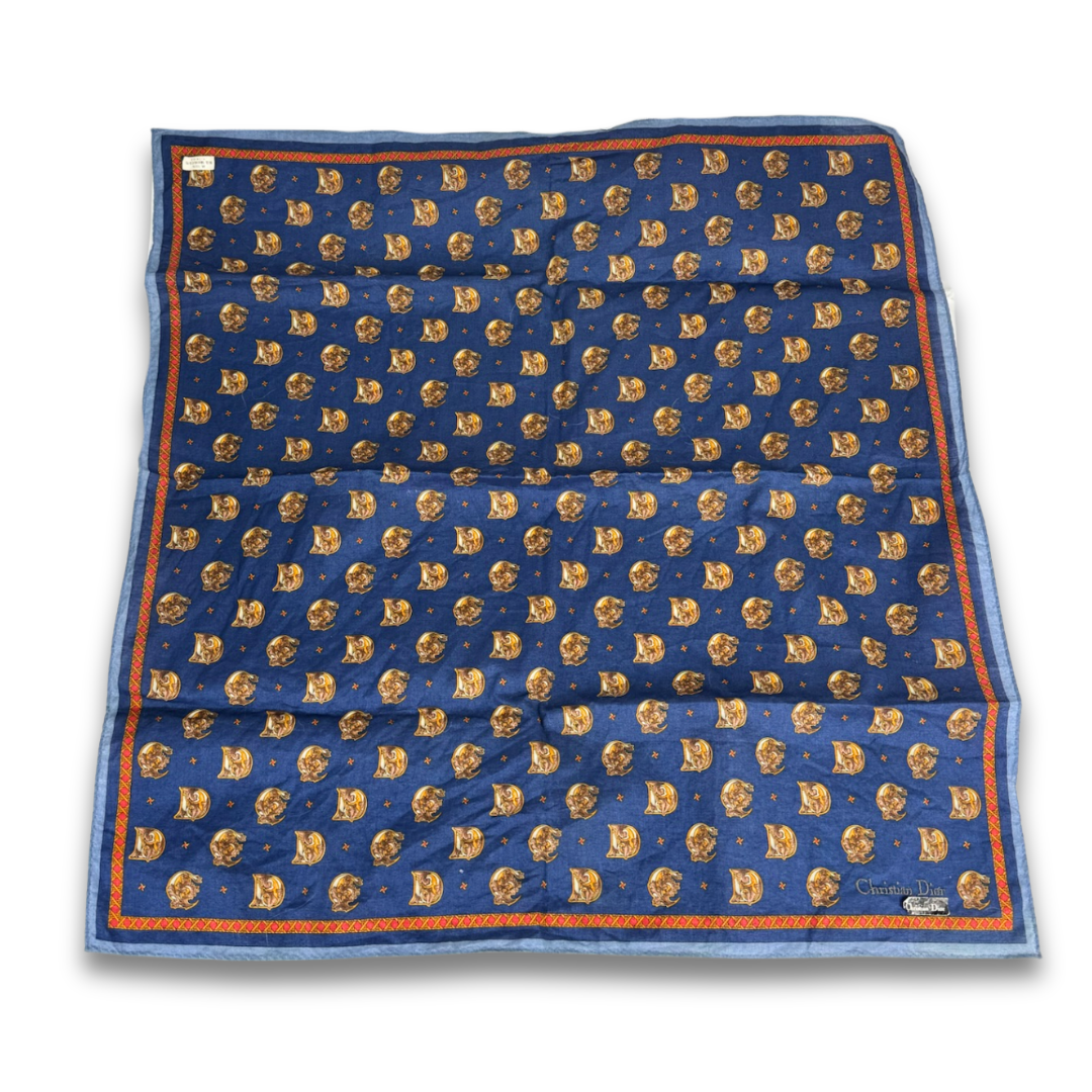 Dior Navy 'CD' Handkerchief