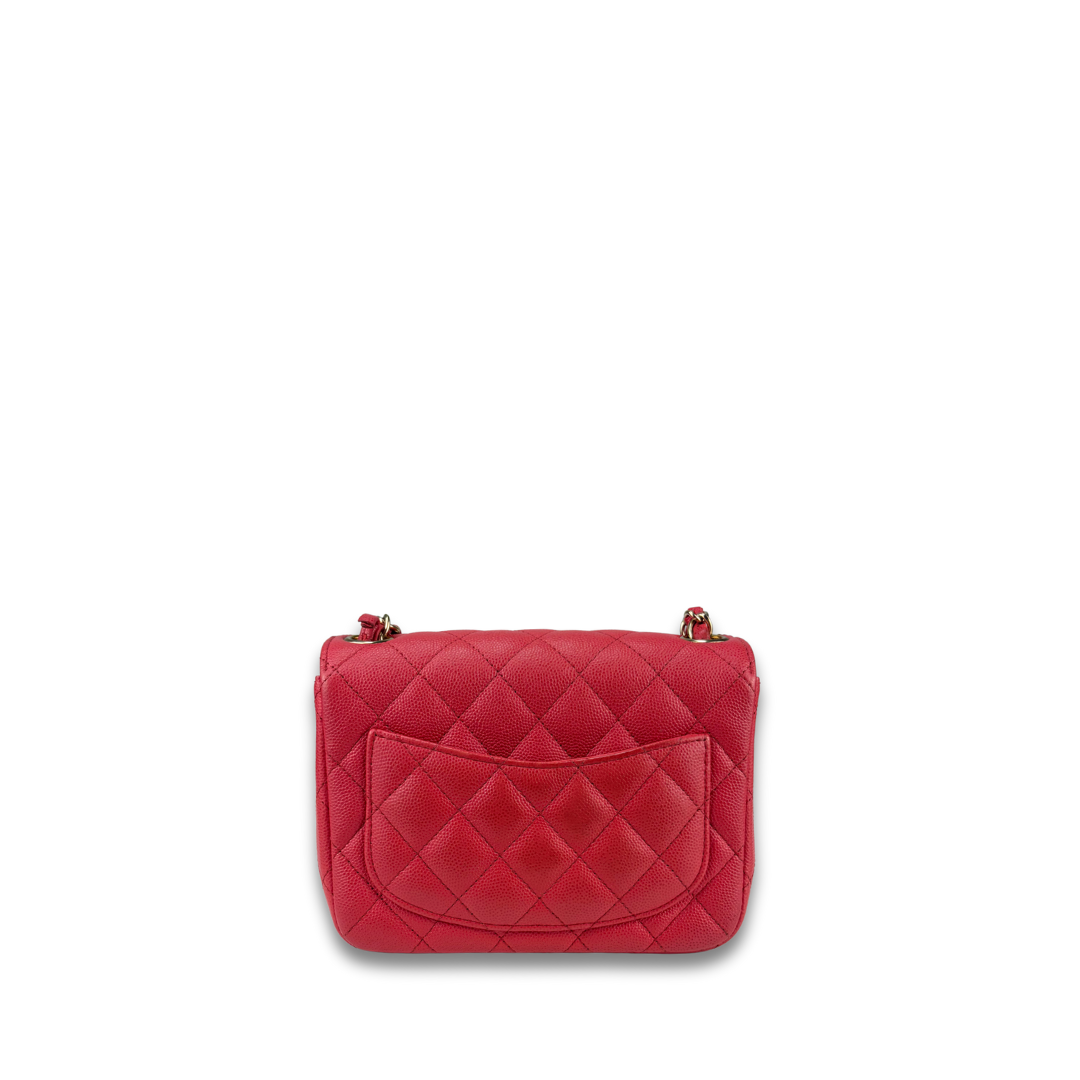 Chanel Classic Dark Pink Caviar Square Mini