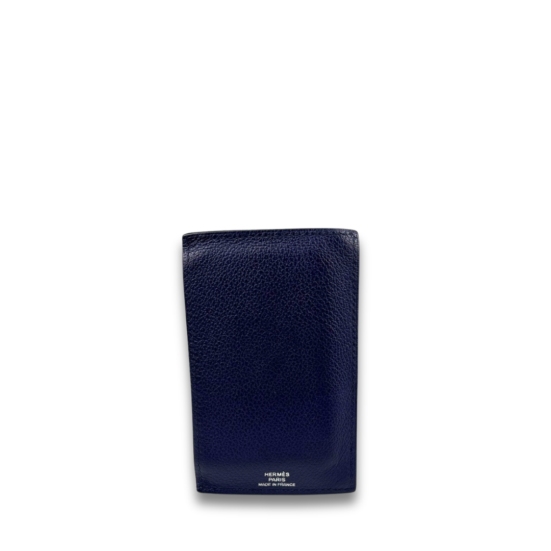 Hermes Blue Epsom Les Petits Chevaux Card Holder