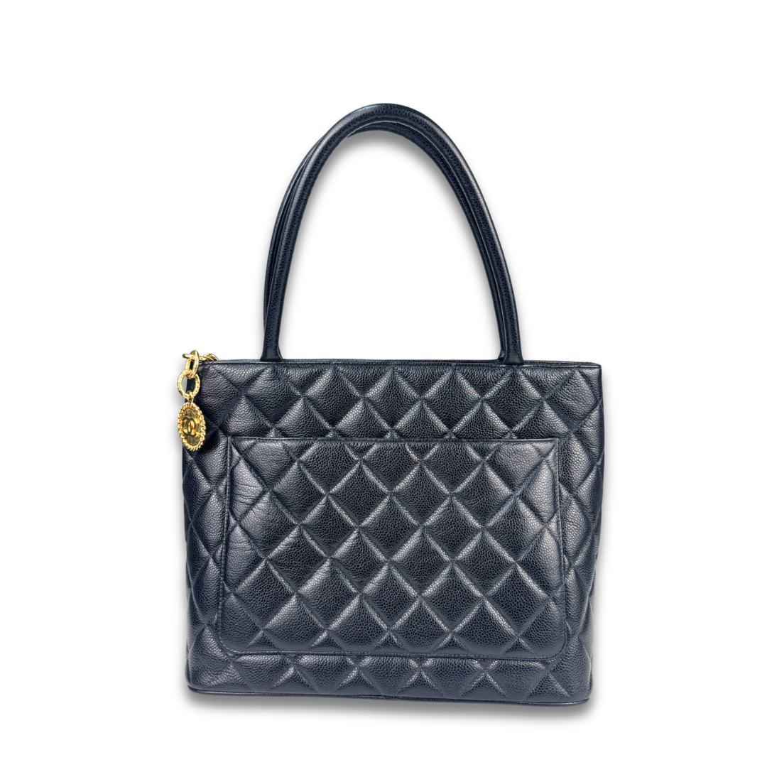 Chanel Black Caviar Medallion Tote