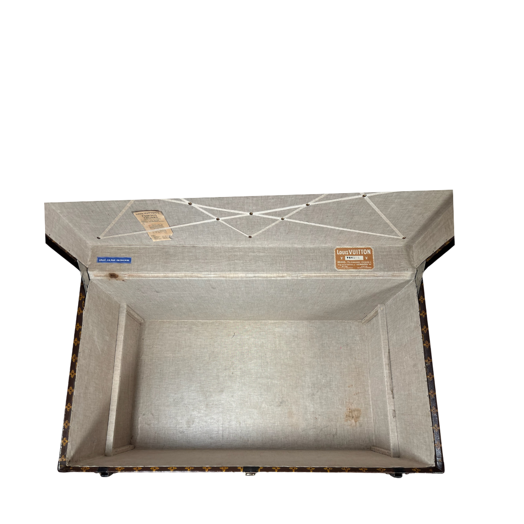 Louis Vuitton Monogram Antique Malle Courrier 90 Trunk