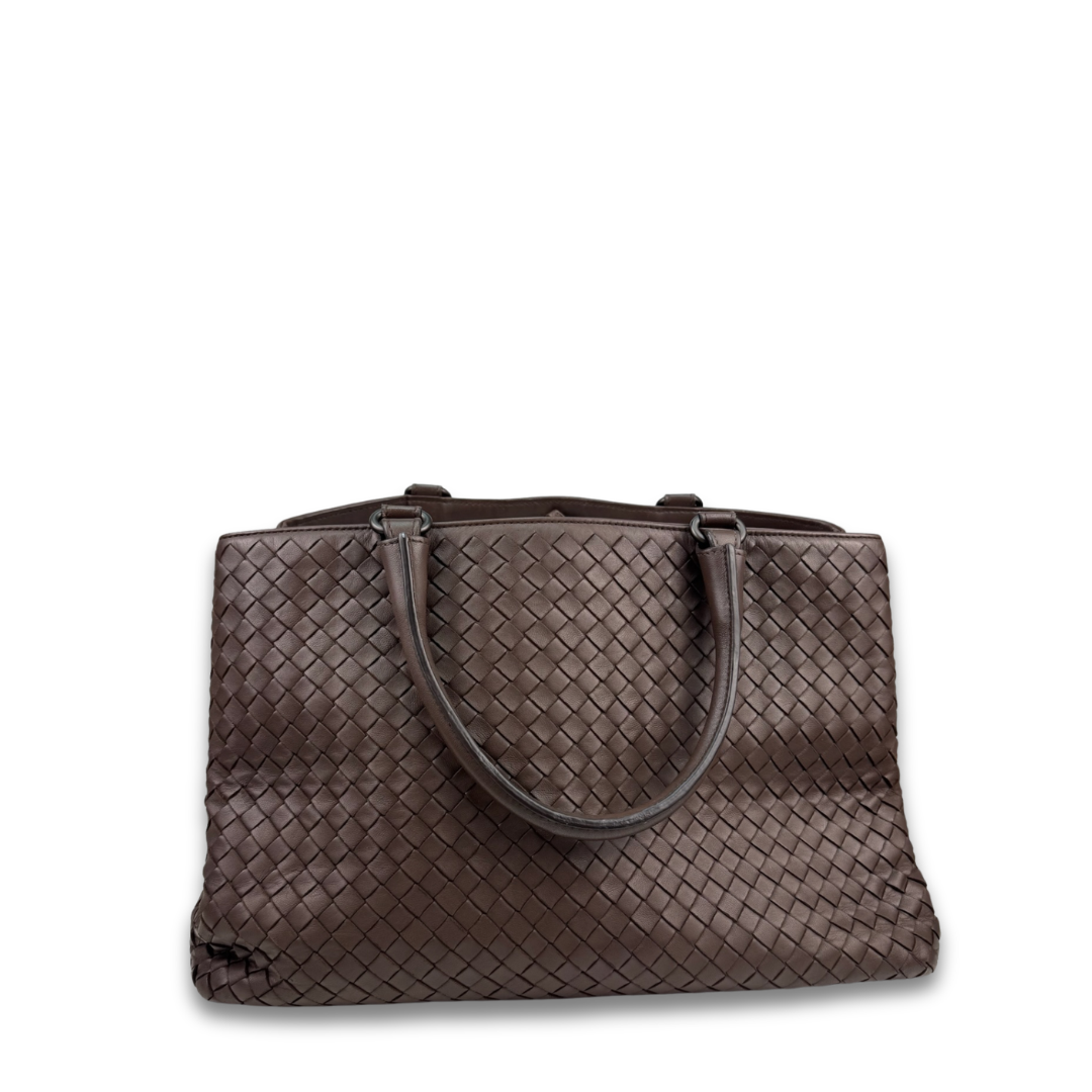 Bottega Veneta Taupe Intrecciato Shopping Tote