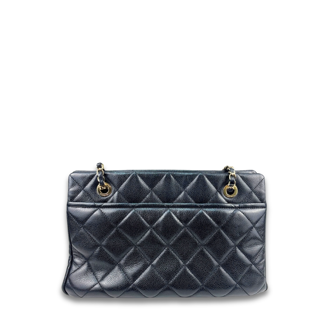 Chanel Black Caviar Small Soft Shopping Tote