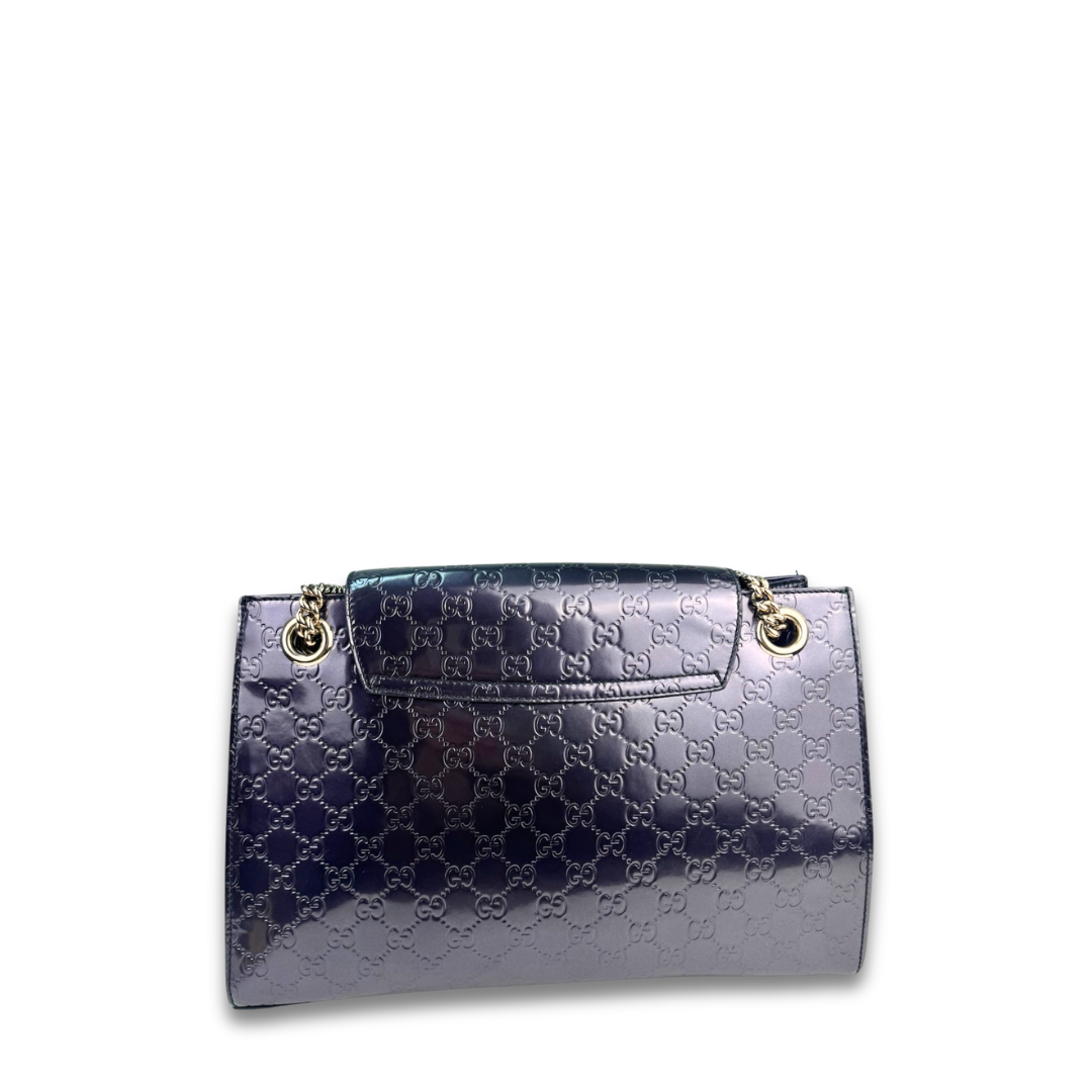 Gucci Guccissima Purple Patent Leather Emily