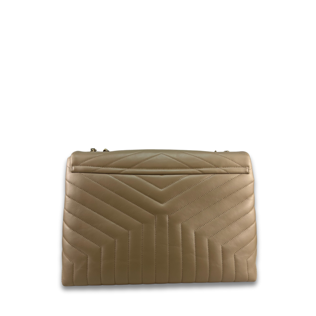 YSL Beige Large LouLou Shoulder Bag