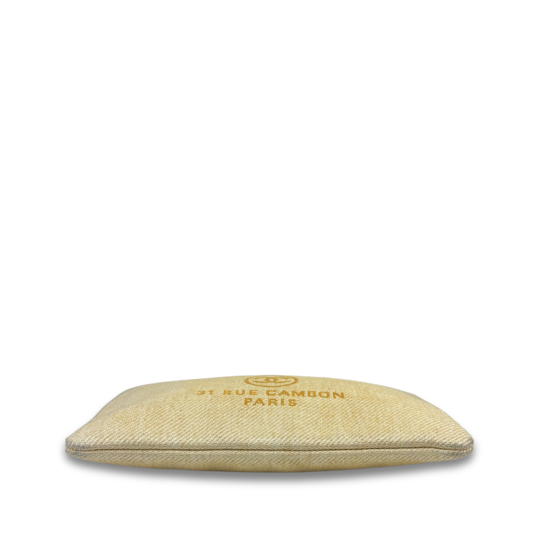 Chanel Canvas Deauville Zipper Pouch
