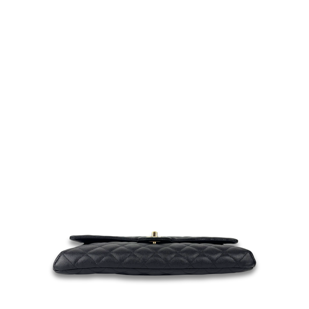 Chanel Black Caviar Classic Flap Clutch