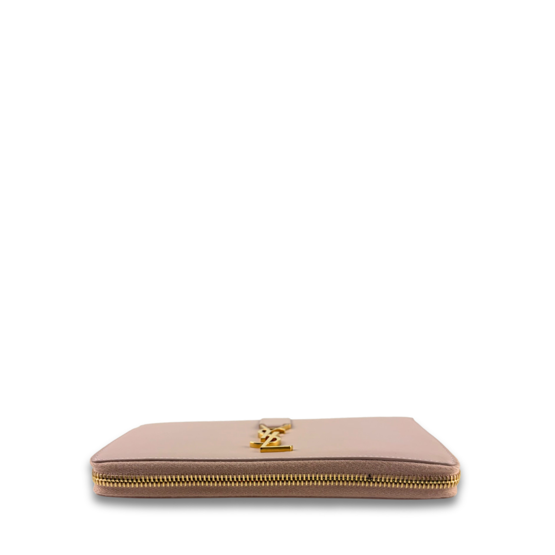YSL Pink Zip Around Wallet