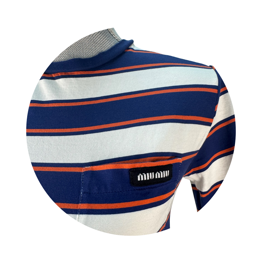 Miu Miu Striped Pocket Tee - Size XS