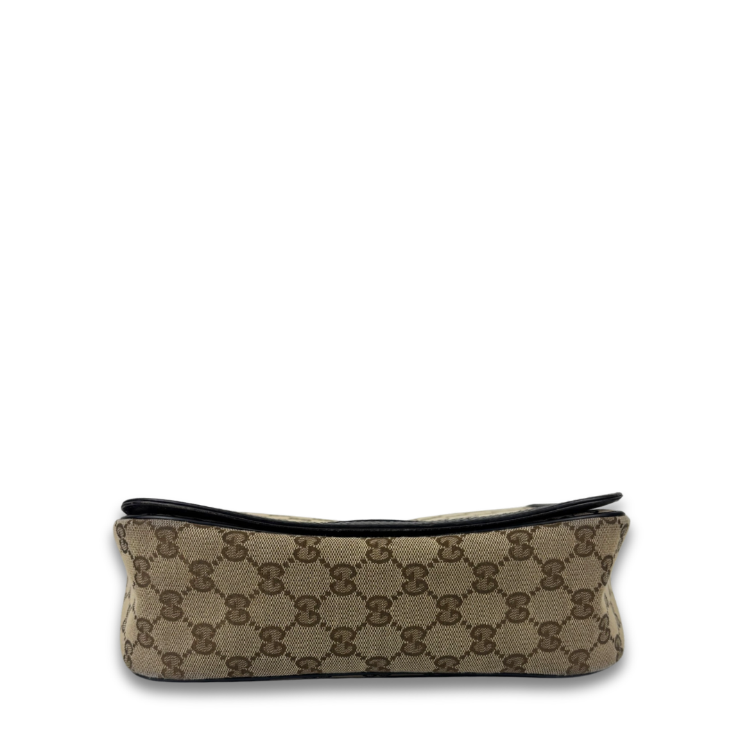 Gucci Brown Original GG Canvas Magnetic Flap Messenger