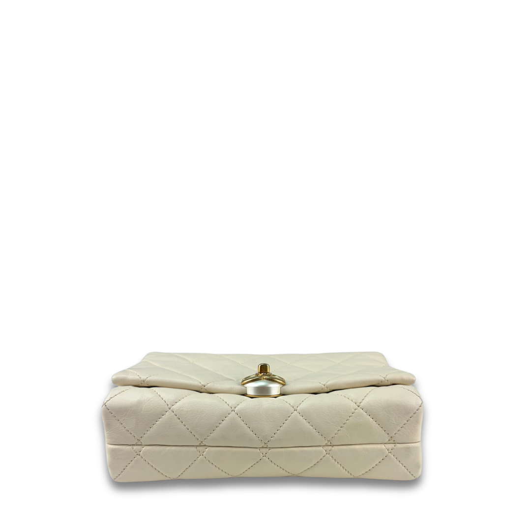 Chanel White Pearl Accordion Flap Bag