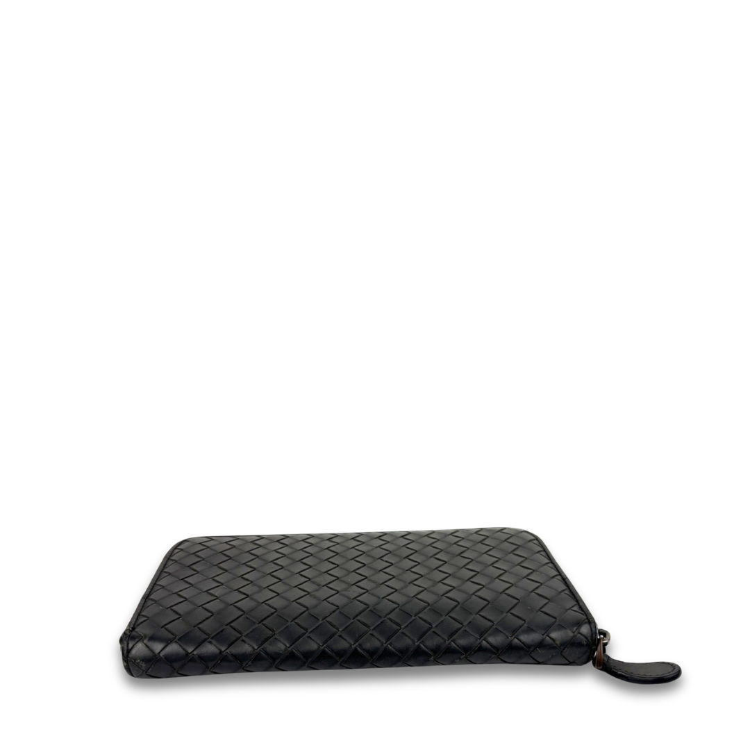 Bottega Veneta Intrecciato Grey Zip Around Wallet