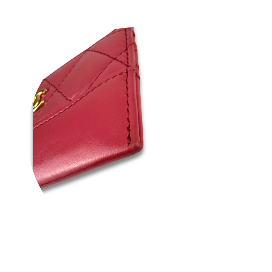 Chanel Pink Lambskin Classic Card Case