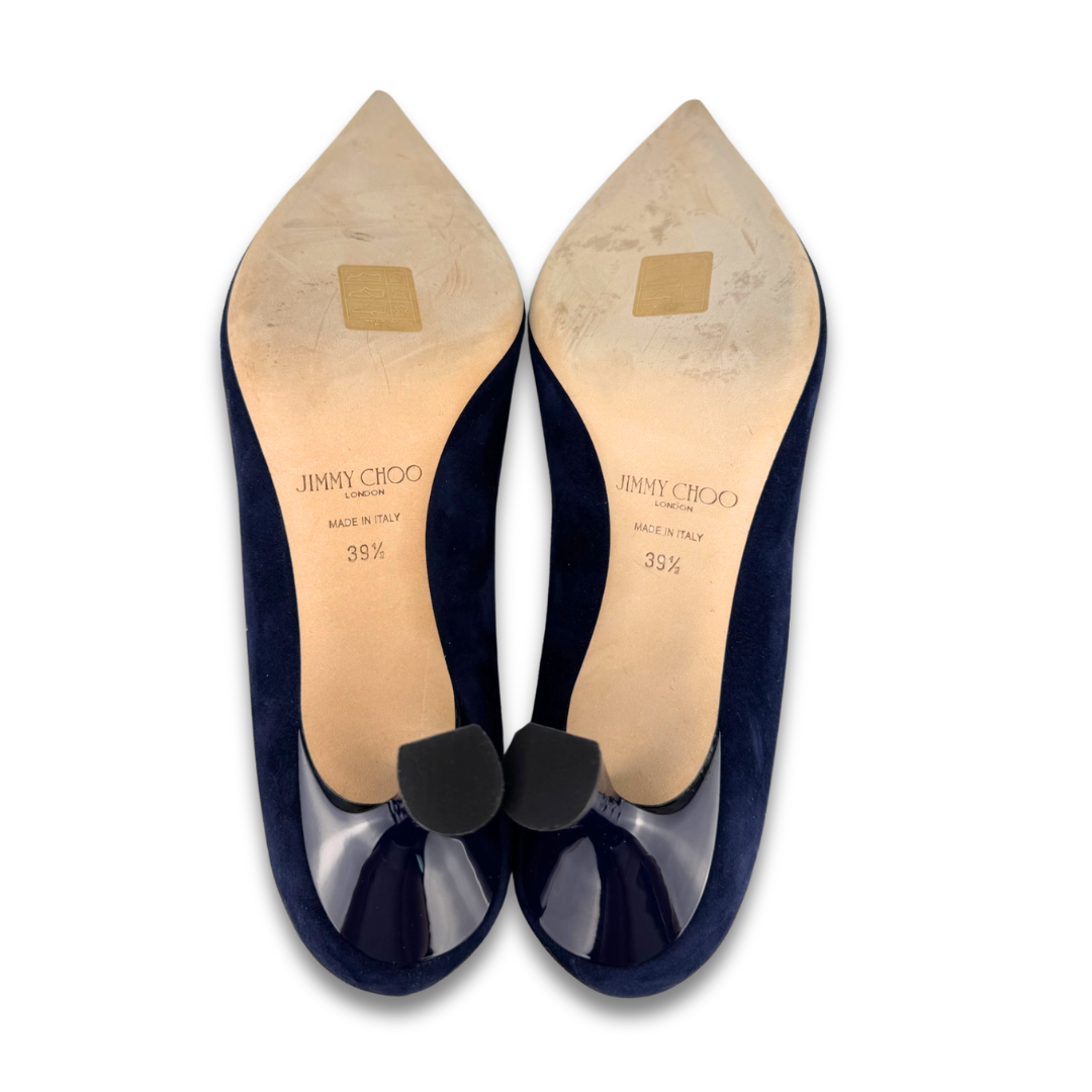 Jimmy Choo Navy Rene 65 Pumps - Size 39.5