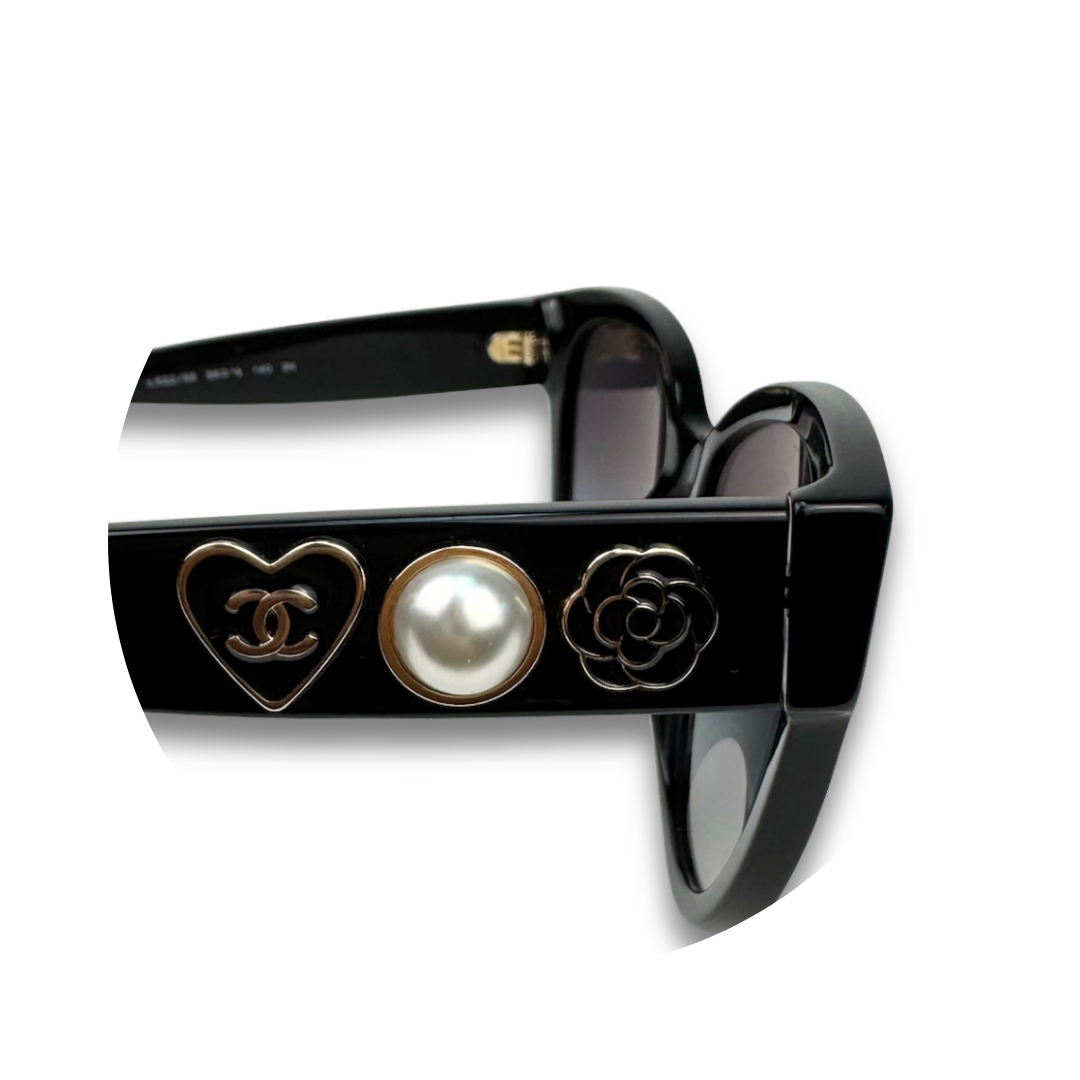 Chanel Black Round Sunglasses