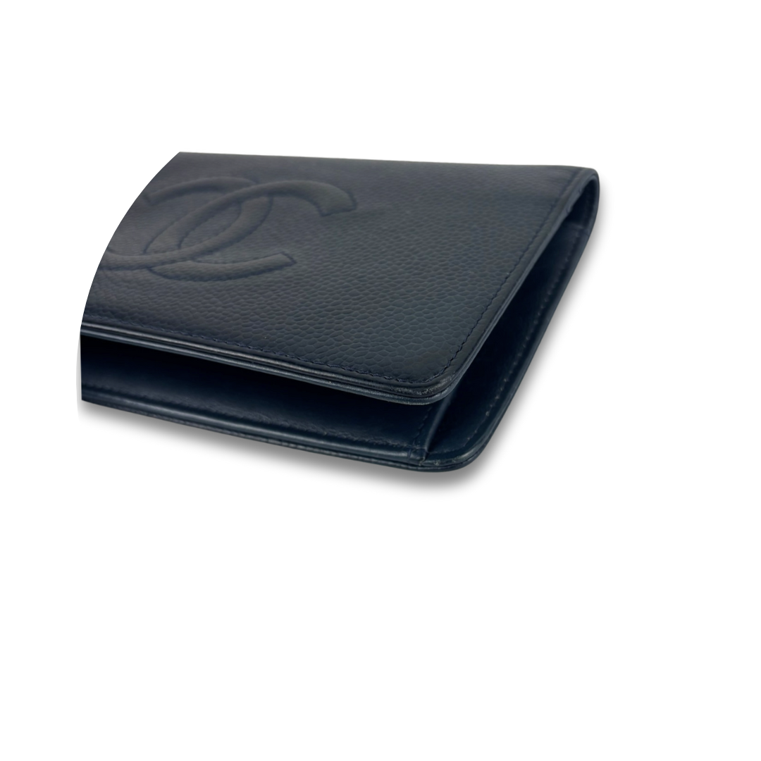 Chanel Navy Caviar Bifold Wallet