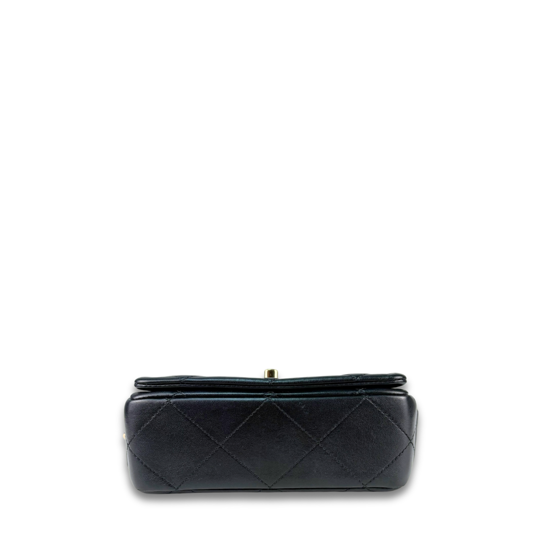 Chanel Quilted Chain Rows Mini Flap Bag