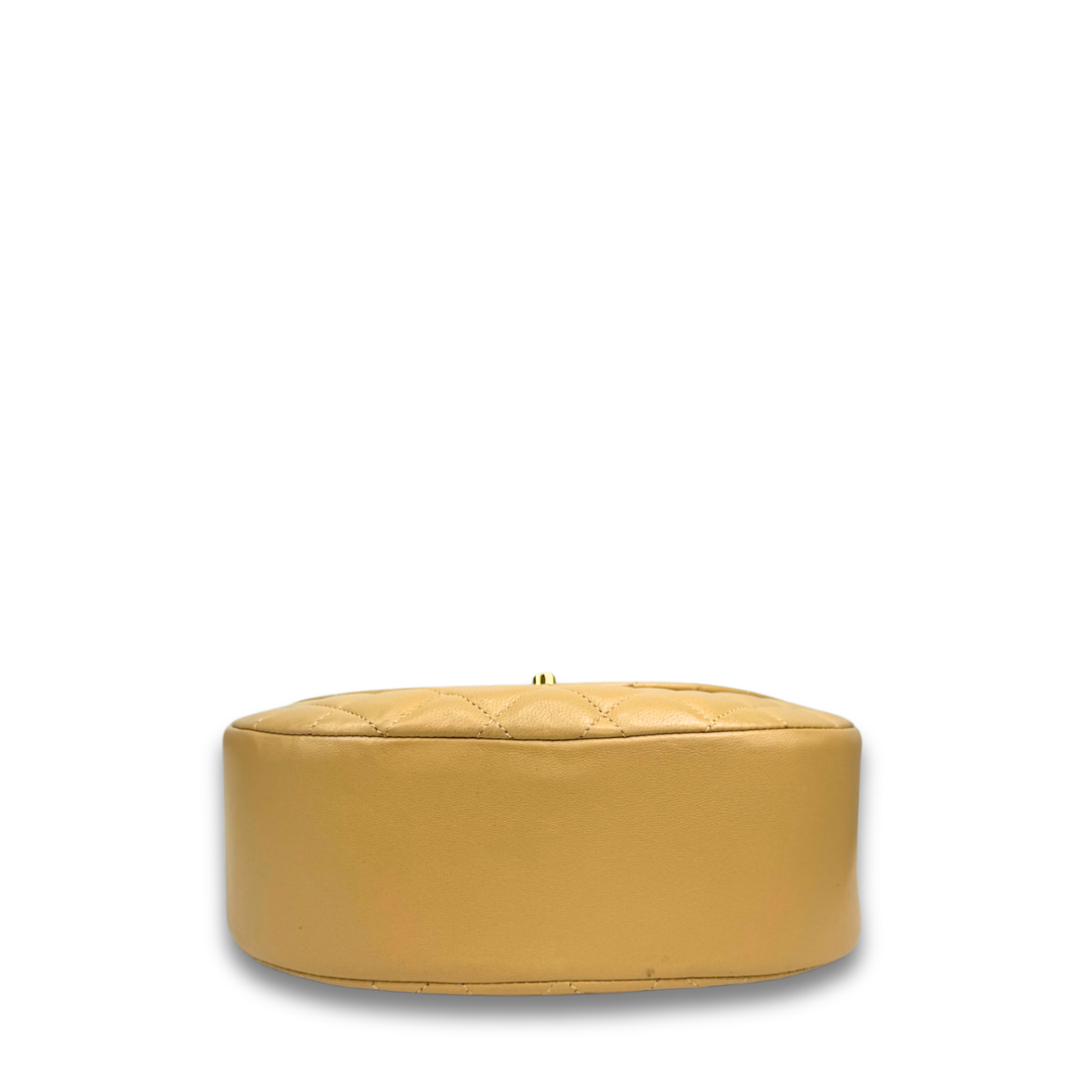 Chanel Beige Halfmoon Single Flap