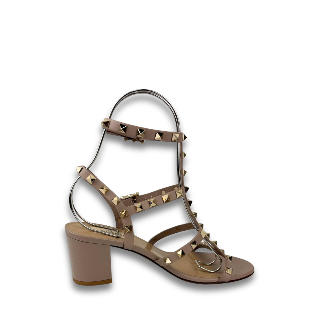 Valentino Rockstud Block Heel Sandals - Size 37