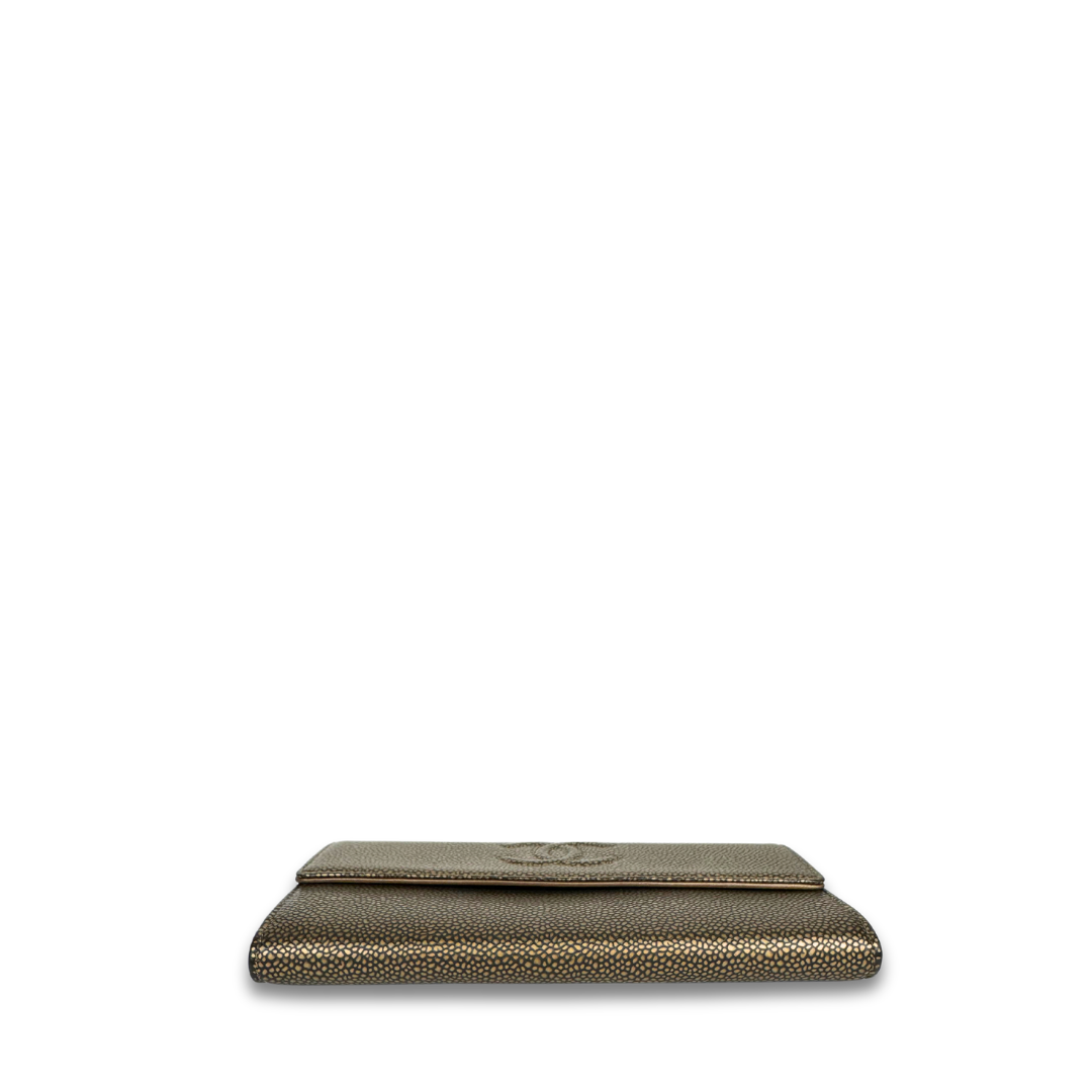 Chanel Bronze Grained Calfskin Long Wallet