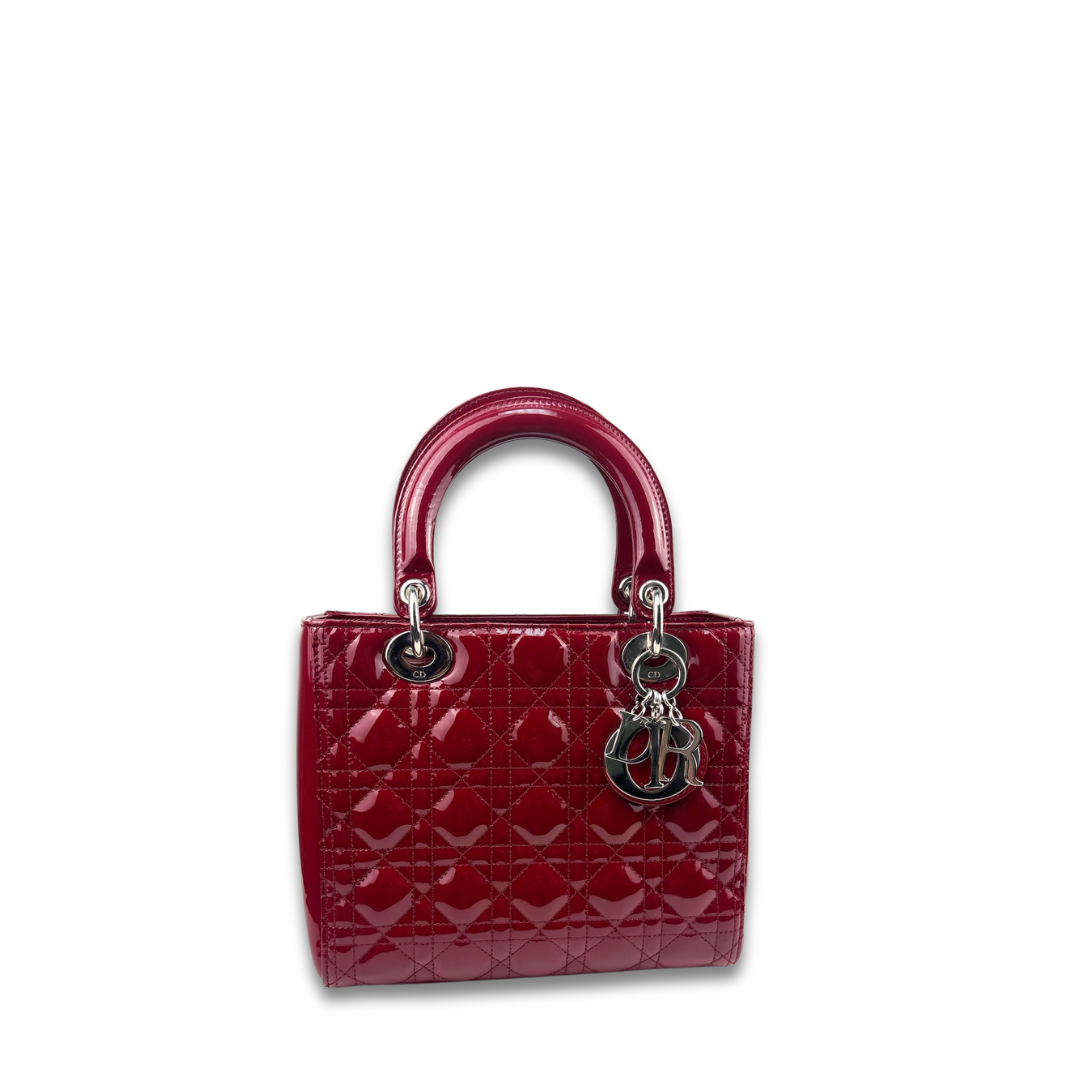 Dior Medium Red Patent Lady Dior