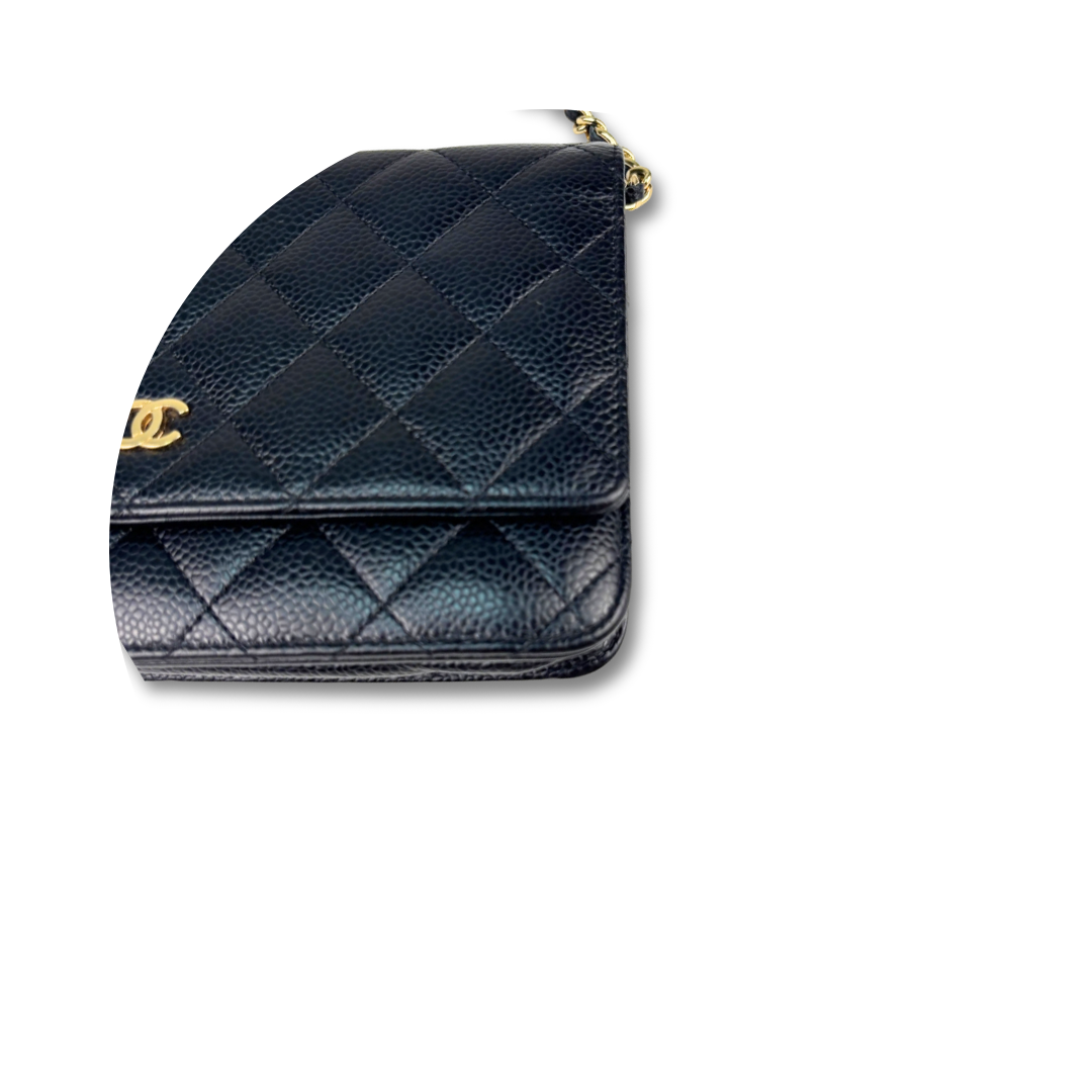 Chanel Black Caviar Classic Wallet on Chain
