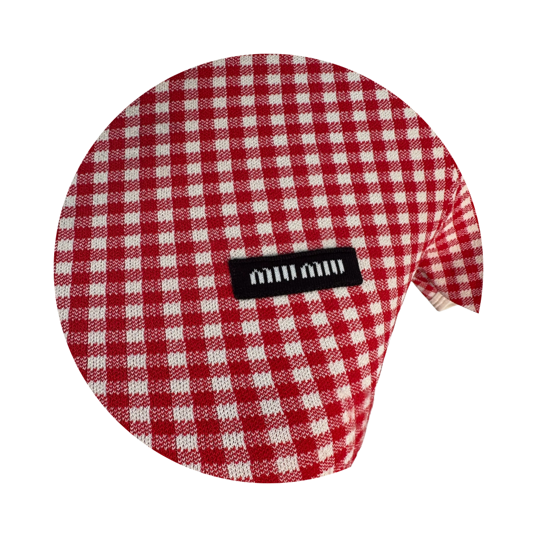 Miu Miu Gingham T-Shirt - Size 36