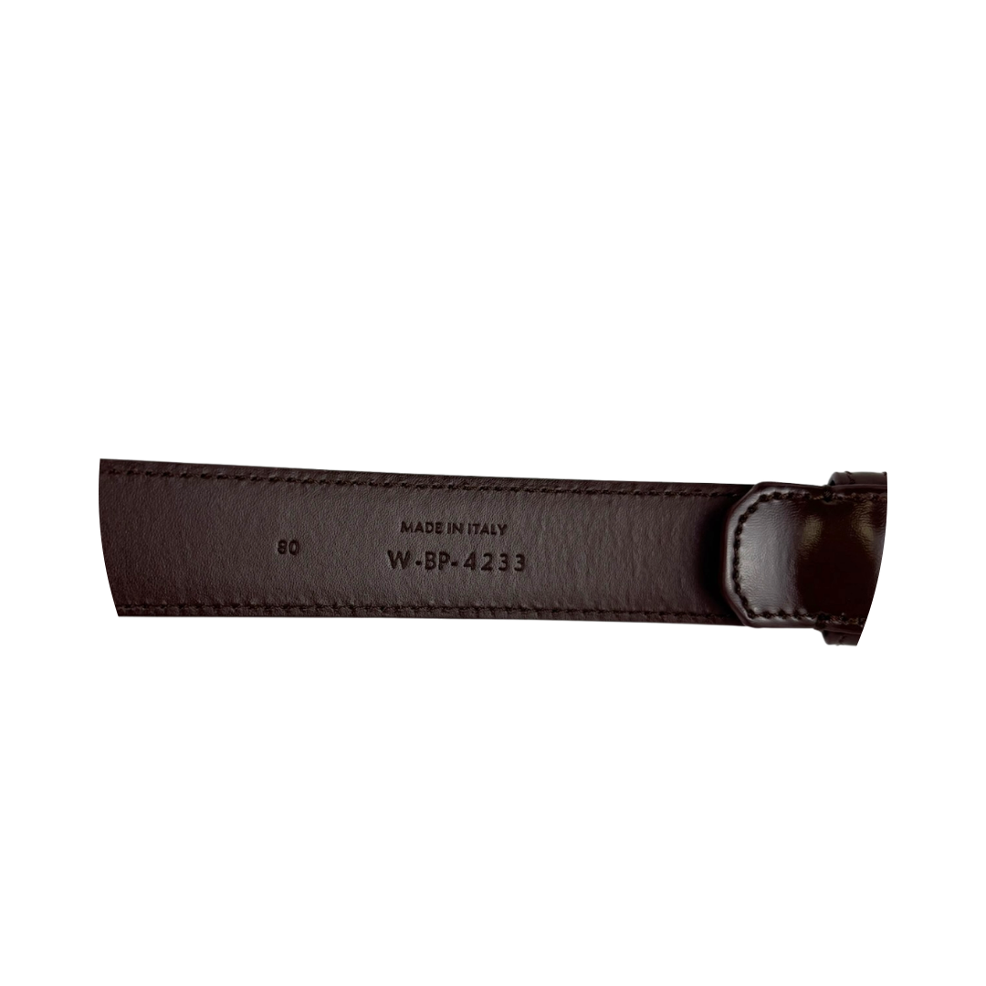 Celine Chocolate Brown 1" Triomphe Belt - Size 80