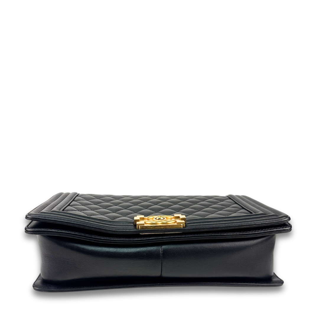 Chanel Black Calfskin Large Boy Bag