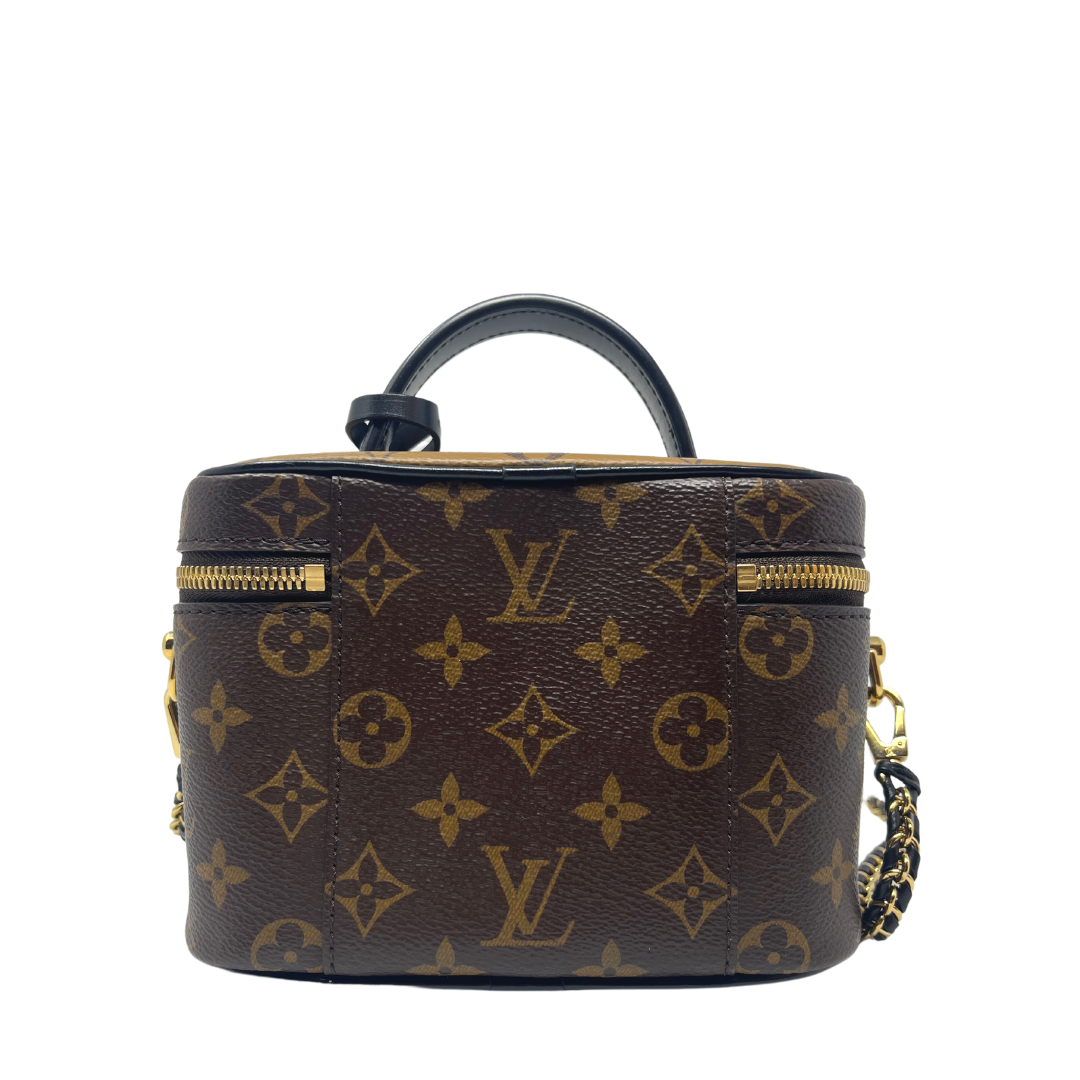 NIB Louis Vuitton Vanity PM w/ Strap Monogram Reverse Shoulder Bag M45165