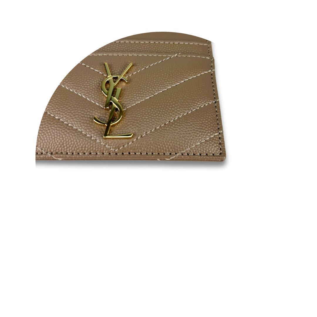 YSL Taupe Cassandre Card Case