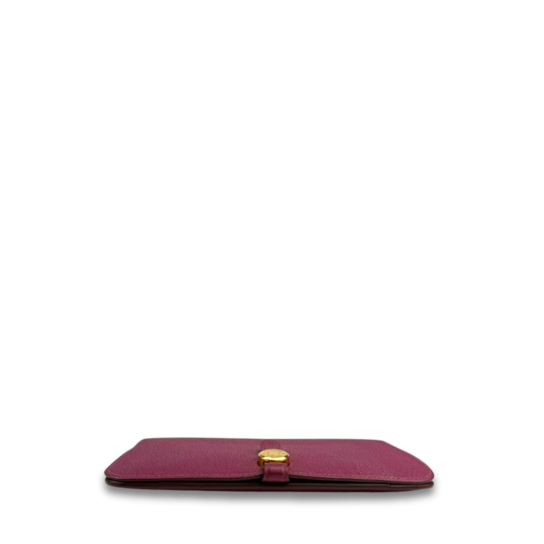 Hermès Clemence Dogon Duo Wallet Plum