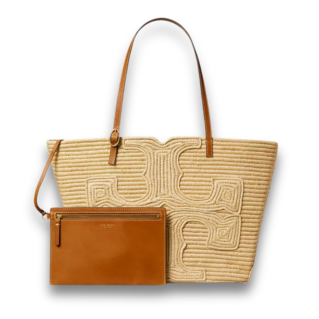 Tory Burch Large Ella Handwoven Raffia Tote